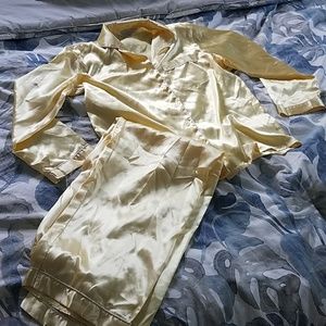 Satin yellow PJ set